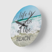 Het leven is beter in Beach Photo Typography Ronde Klok (Hoek)