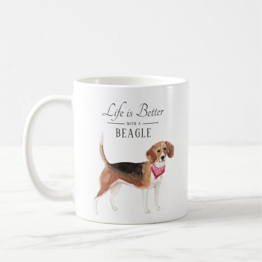 Het leven is beter in Beagle Koffiemok (Links)