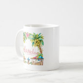 Het leven is beter in Chanclas Tropical Palm Tree Koffiemok (Voorkant links)