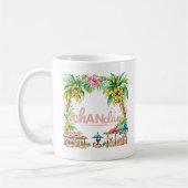 Het leven is beter in Chanclas Tropical Palm Tree Koffiemok (Links)