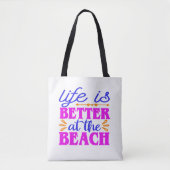 Het leven is beter in de Beach Canvas tas (Voorkant)