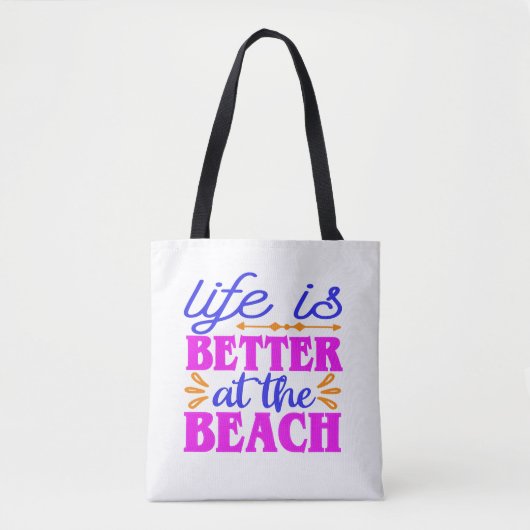 Het leven is beter in de Beach Canvas tas (Voorkant)