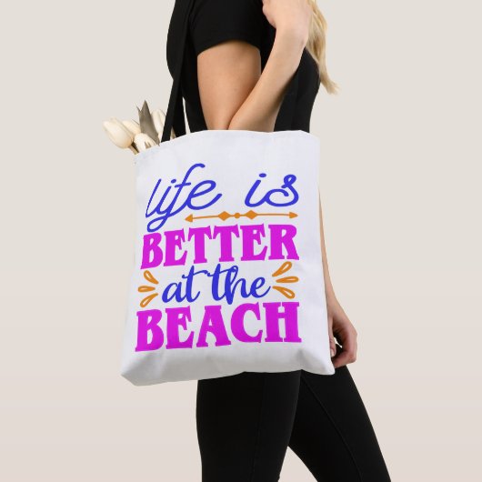 Het leven is beter in de Beach Canvas tas (Dichtbij)