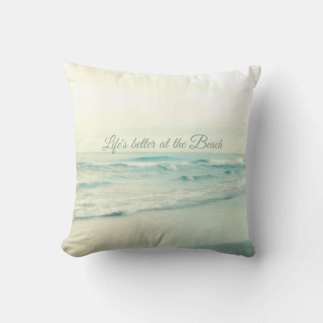 HET LEVEN IS BETER IN DE BEACH FOTO PILLOW KUSSEN (Voorkant)
