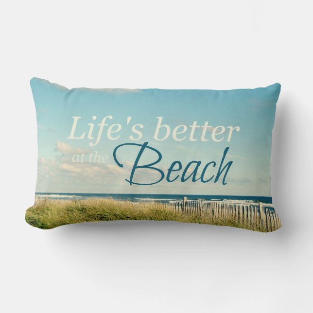 HET LEVEN IS BETER IN DE BEACH FOTO PILLOW KUSSEN (Voorkant)