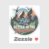 Het leven is beter in de bergen - Natuur Adventure Sticker (Vel)