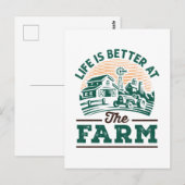 Het leven is beter in de Boerderij Briefkaart (Voorkant / Achterkant)