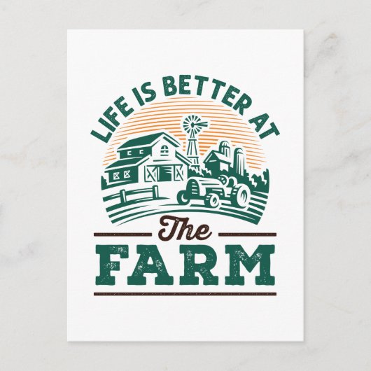 Het leven is beter in de Boerderij Briefkaart (Voorkant)