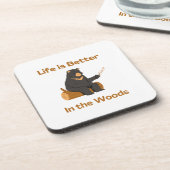 Het leven is beter in de Bossen op een Bier Onderzetter (Linkerzijde)