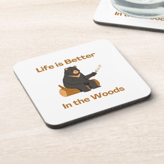 Het leven is beter in de Bossen op een Bier Onderzetter (Linkerzijde)