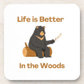 Het leven is beter in de Bossen op een Bier Onderzetter (Voorkant)