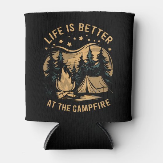 Het leven is beter in de Camper Camper Camp Campin Blikjeskoeler (Voorkant)