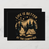 Het leven is beter in de Camper Camper Camp Campin Briefkaart (Voorkant / Achterkant)