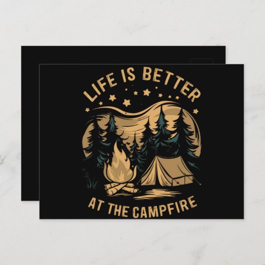 Het leven is beter in de Camper Camper Camp Campin Briefkaart (Voorkant / Achterkant)