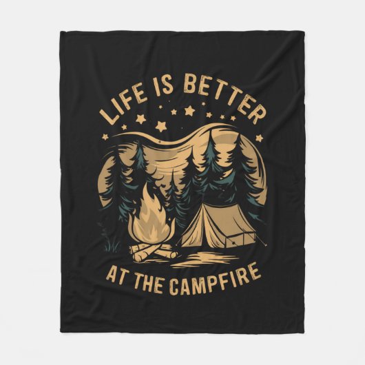 Het leven is beter in de Camper Camper Camp Campin Fleece Deken (Voorkant)
