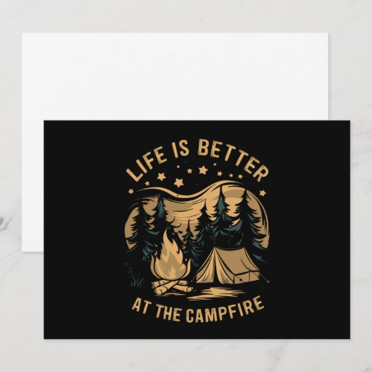 Het leven is beter in de Camper Camper Camp Campin Kaart (Voorkant / Achterkant)