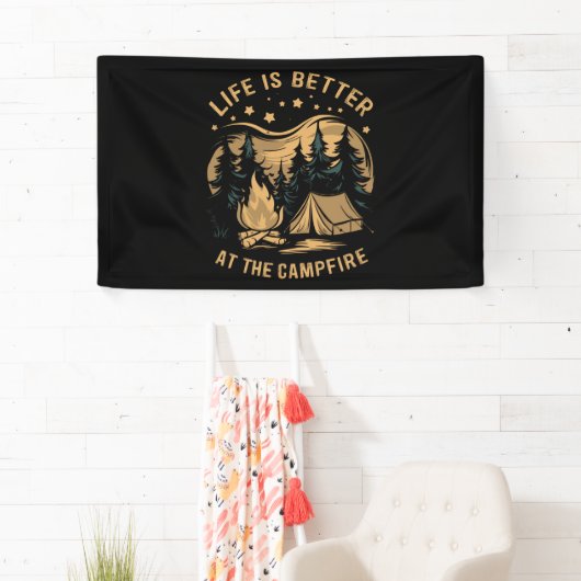 Het leven is beter in de Camper Camper Camp Campin Spandoek (Insitu)