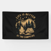 Het leven is beter in de Camper Camper Camp Campin Spandoek (Horizontaal)