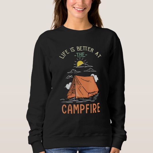 Het leven is beter in de Camper Camper Camp Campin Trui (Voorkant)