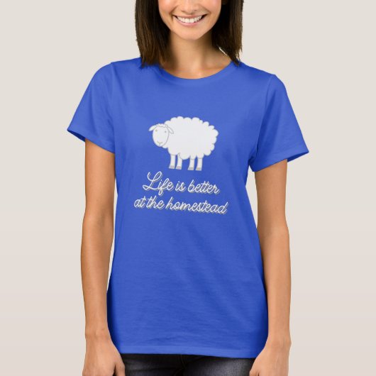 Het leven is beter in de hoeve schattige schaap te t-shirt (Voorkant)