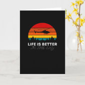 Het leven is beter in de lucht - helikopter kaart (Gele Bloem)