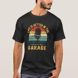 Het leven is beter in de microfoonlood van de Gara T-shirt