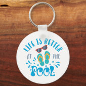 Het leven is beter in de pool Nice Summer Design Sleutelhanger (Voorkant)