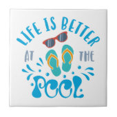 Het leven is beter in de pool Nice Summer Design Tegeltje (Voorkant)