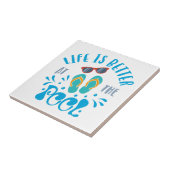 Het leven is beter in de pool Nice Summer Design Tegeltje (Zijkant)