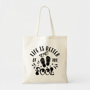 Het leven is beter in de pool. Summer Pool Design Tote Bag