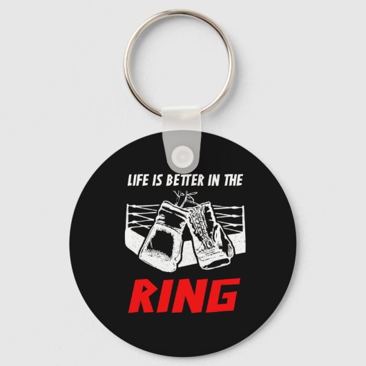 Het leven is beter in de ring boksen kleding - Box Sleutelhanger (Voorkant)