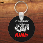 Het leven is beter in de ring boksen kleding - Box Sleutelhanger (Voorkant)