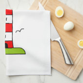 Het leven is beter in de schattige vuurtoren op he theedoek (Quarter Fold)