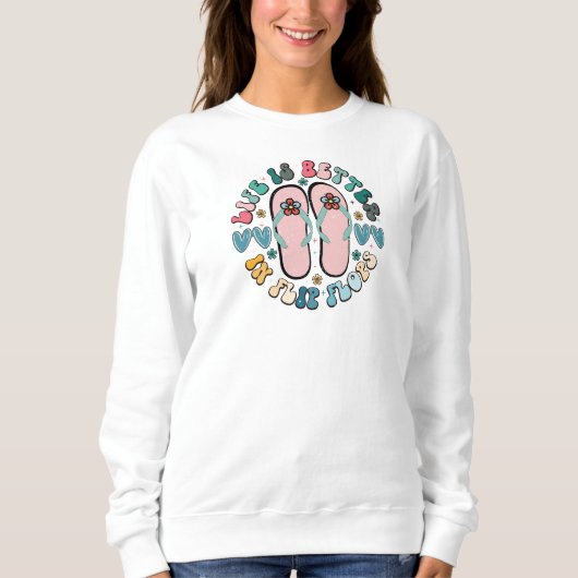 Het leven is beter in de Shirt van Teenslippers (Voorkant)