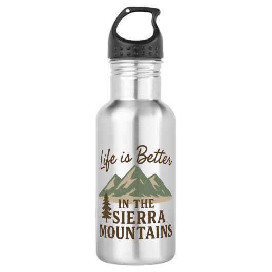 Het leven is beter in de Sierra-bergen Waterfles (Voorkant)