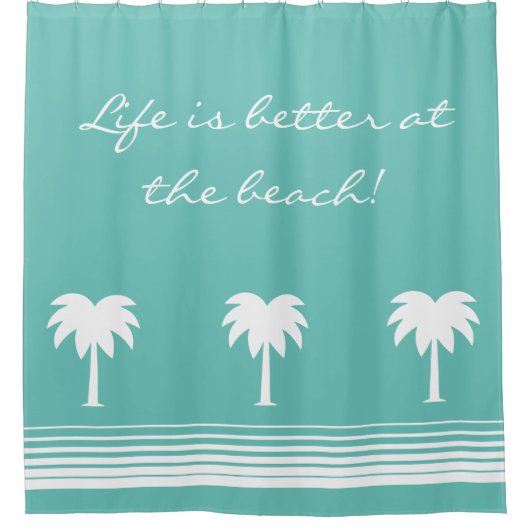 Het leven is beter in de strandpalmgordijnen douchegordijn (Voorkant)