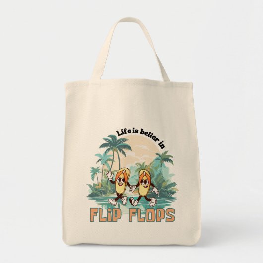 Het leven is beter in de teenslipper zomer tote bag (Voorkant)