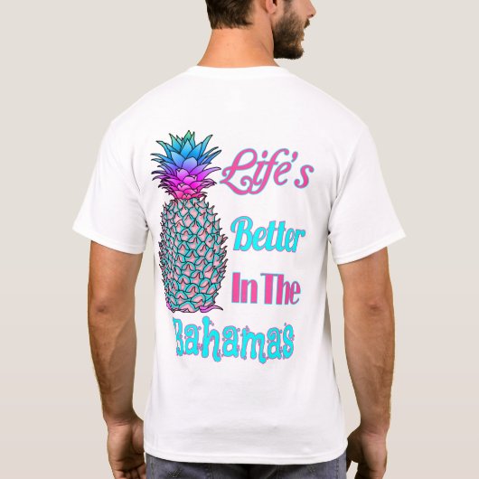 Het leven is beter in de tropische bijenappel op d t-shirt (Achterkant)