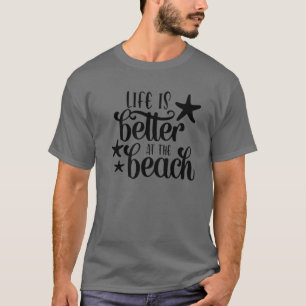 Het leven is beter in de tropische zomerfamilie t-shirt