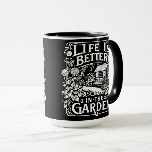 Het leven is beter in de tuin mok (Voorkant rechts)