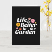 Het leven is beter in de tuin - Zinnia Flower Kaart (Gele Bloem)