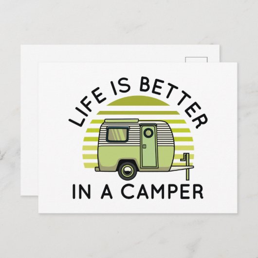 Het leven is beter in een Camper Briefkaart (Voorkant / Achterkant)