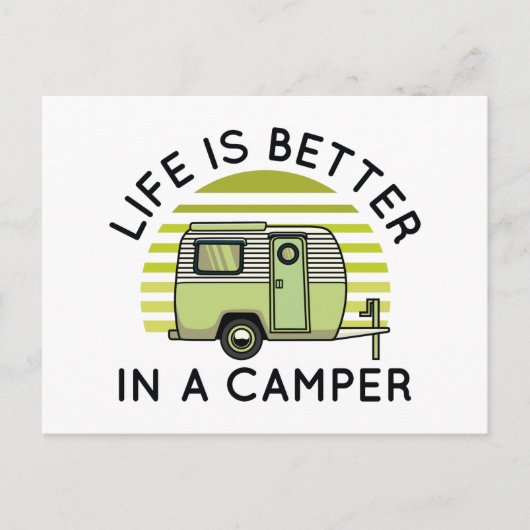 Het leven is beter in een Camper Briefkaart (Voorkant)