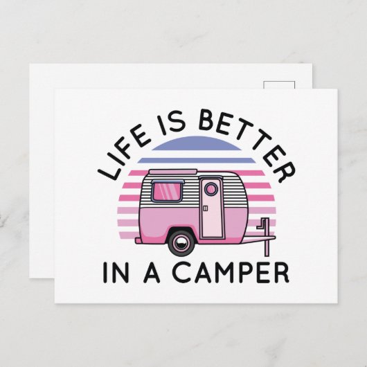Het leven is beter in een Camper Briefkaart (Voorkant / Achterkant)