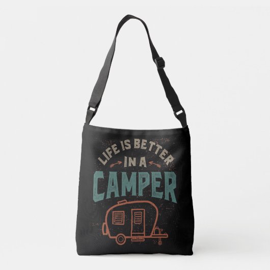 Het leven is beter in een Camper Crossbody Tas (Achterkant)