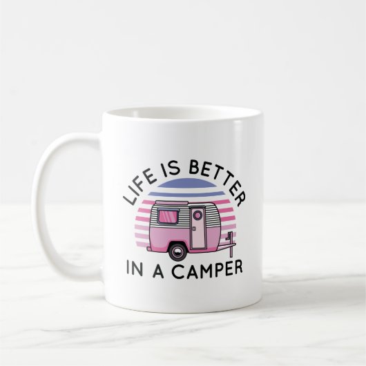 Het leven is beter in een Camper Koffiemok (Links)