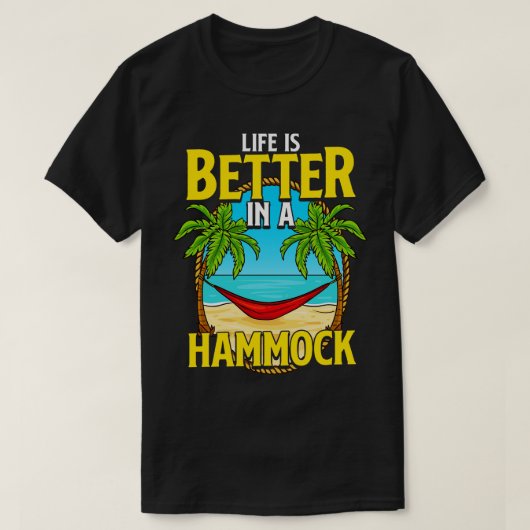 Het leven is beter in een Hammock Beach zomer T-shirt (Design voorkant)