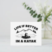 Het leven is beter in een Kayak Briefkaart (Staand voorkant)