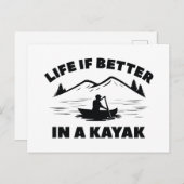 Het leven is beter in een Kayak Briefkaart (Voorkant / Achterkant)