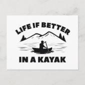 Het leven is beter in een Kayak Briefkaart (Voorkant)